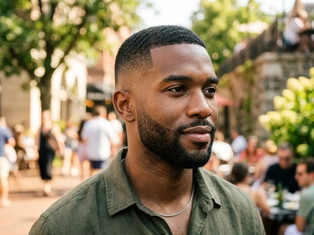 Mid Fade with Short Beard