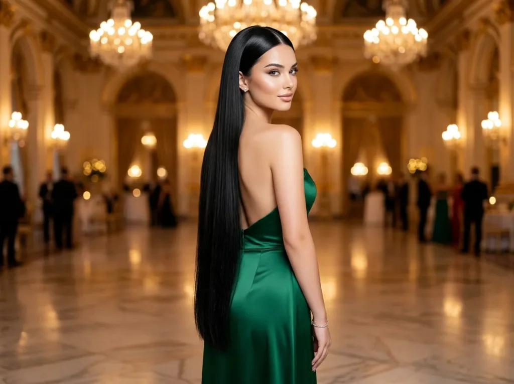 Middle Part Ultra Long Sleek Hair