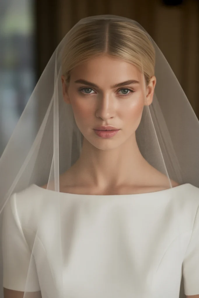 Minimalist Straight Hair with Veil