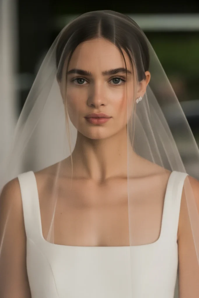 Minimalist Straight Hair with Veil