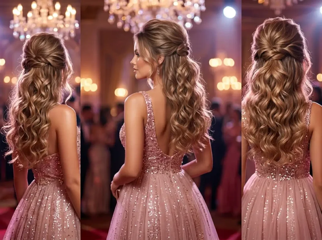 Romantic Half Up with Full Volume