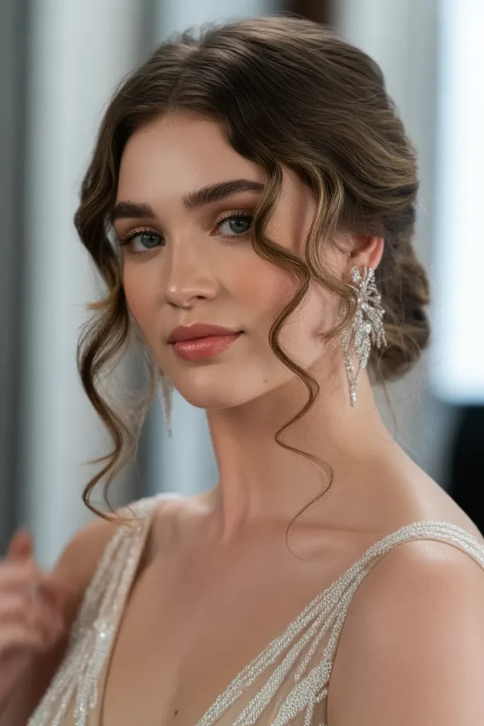 Romantic Half-Up with Loose Tendrils