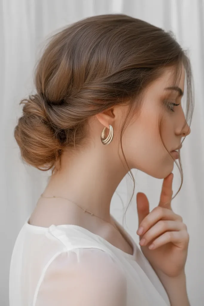 Romantic Low Bun with Face-Framing Pieces