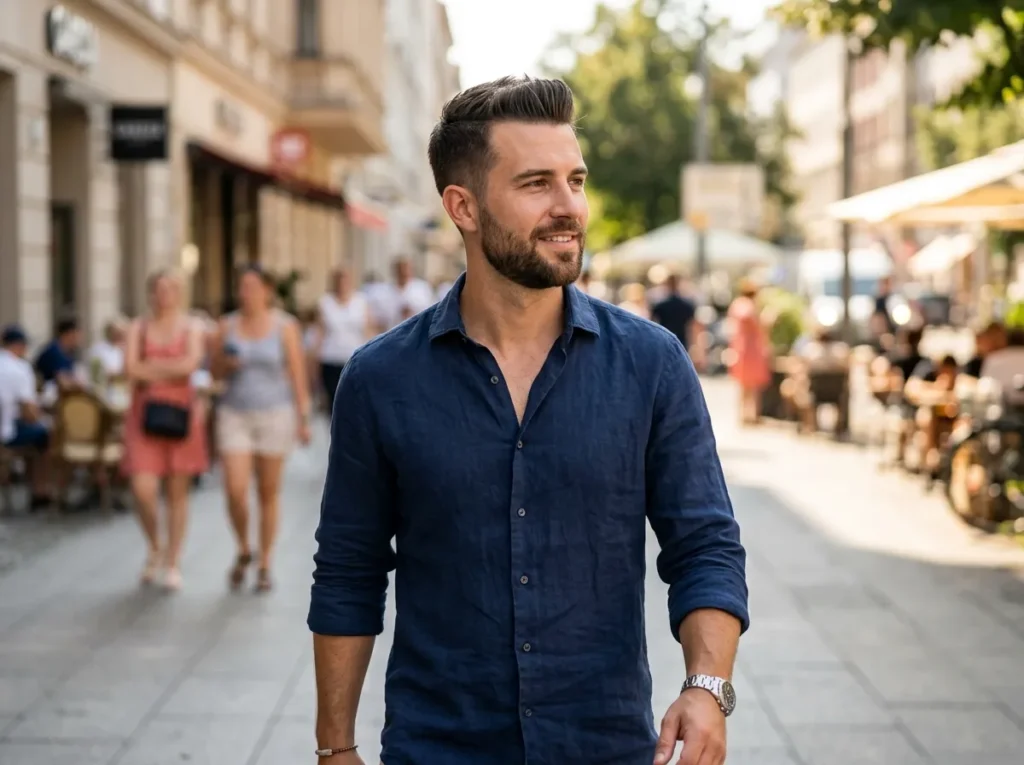 Short Quiff with Short Beard