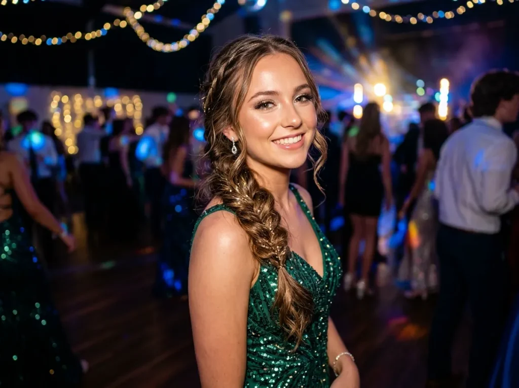 Side Braid with Glitter Accent