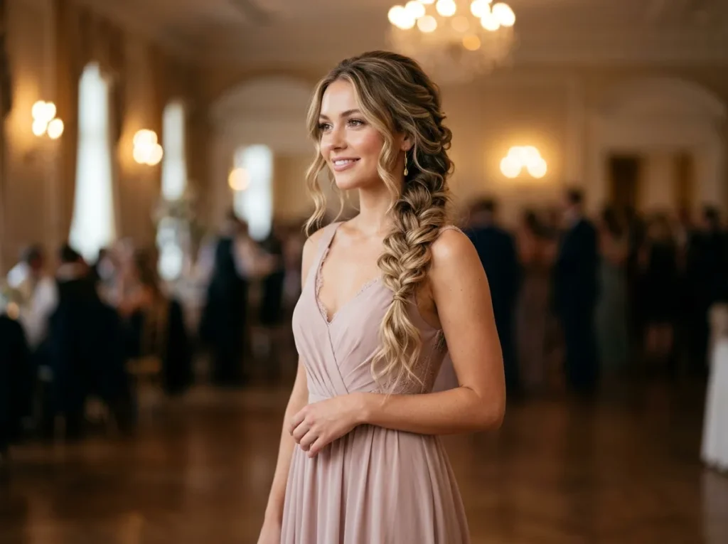 Side Braid with Soft Texture Waves