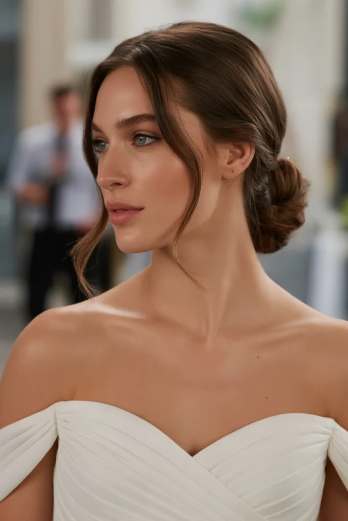 Side Bun with Soft Waves