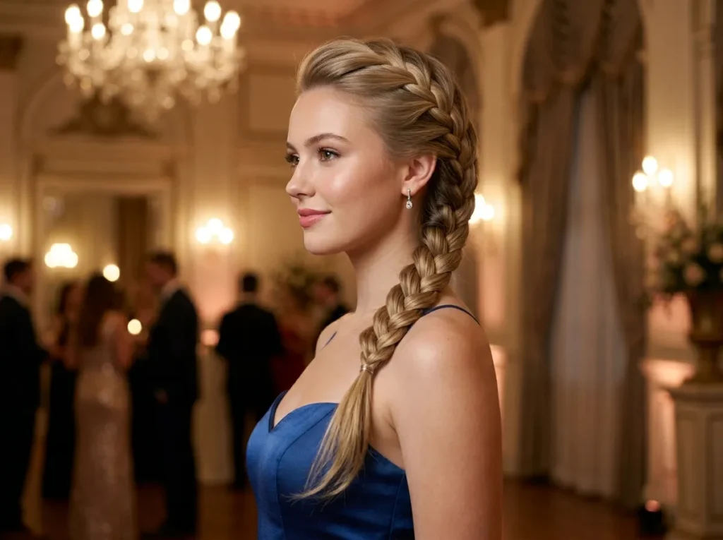 Side French Braid with Volume
