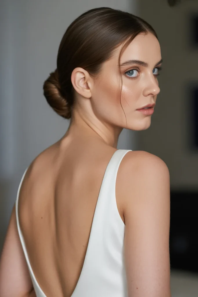 Side-Part Low Bun