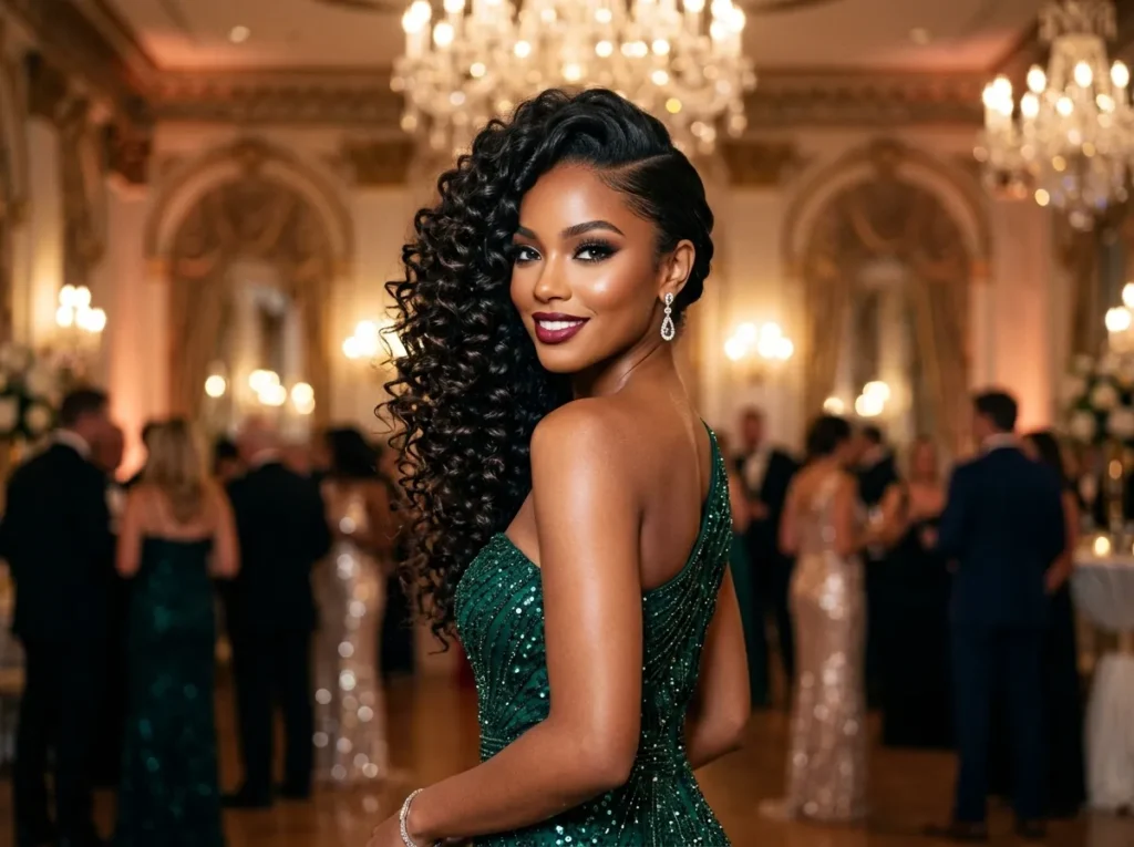 Side-Swept Curly Glam