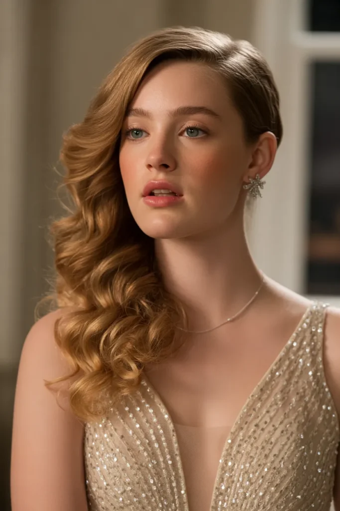 Side-Swept Curly Glam
