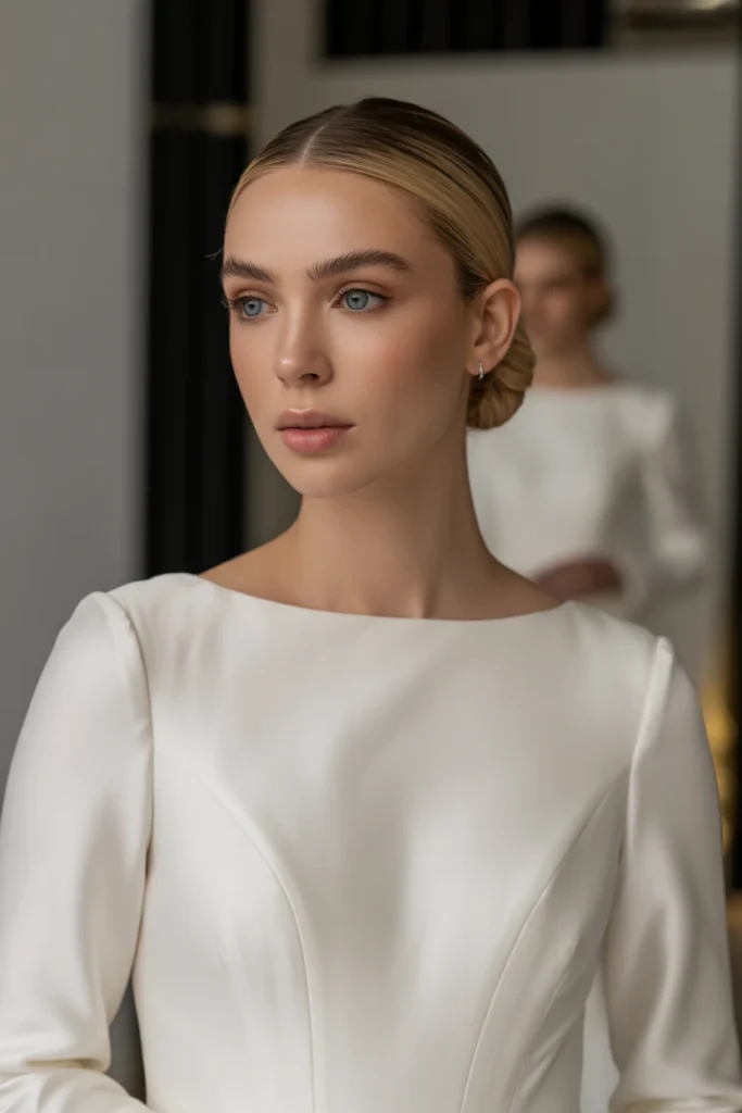 Sleek Center-Part Bun