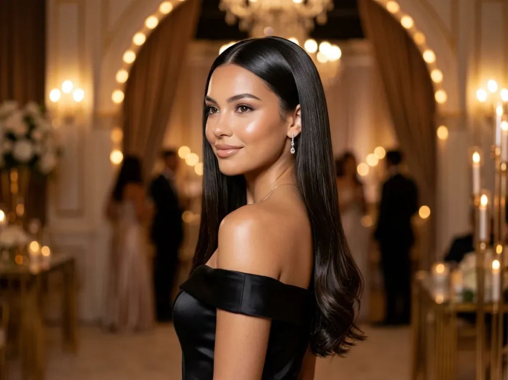 Sleek Hair with Minimal Waves Ends