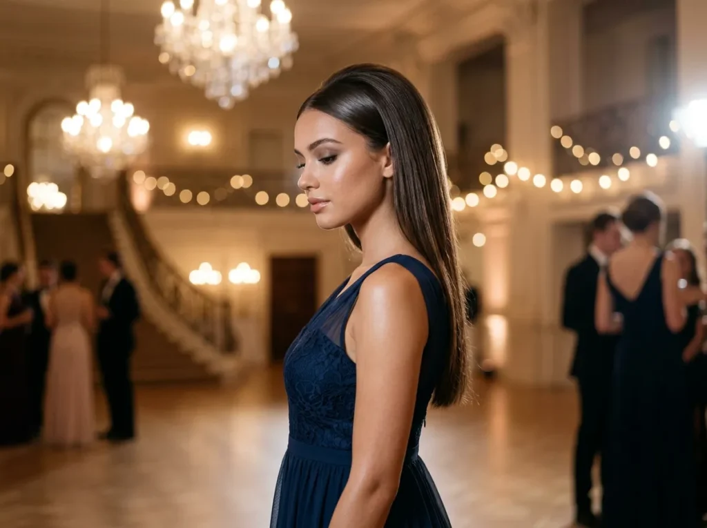 Sleek Hair with Subtle Volume Crown
