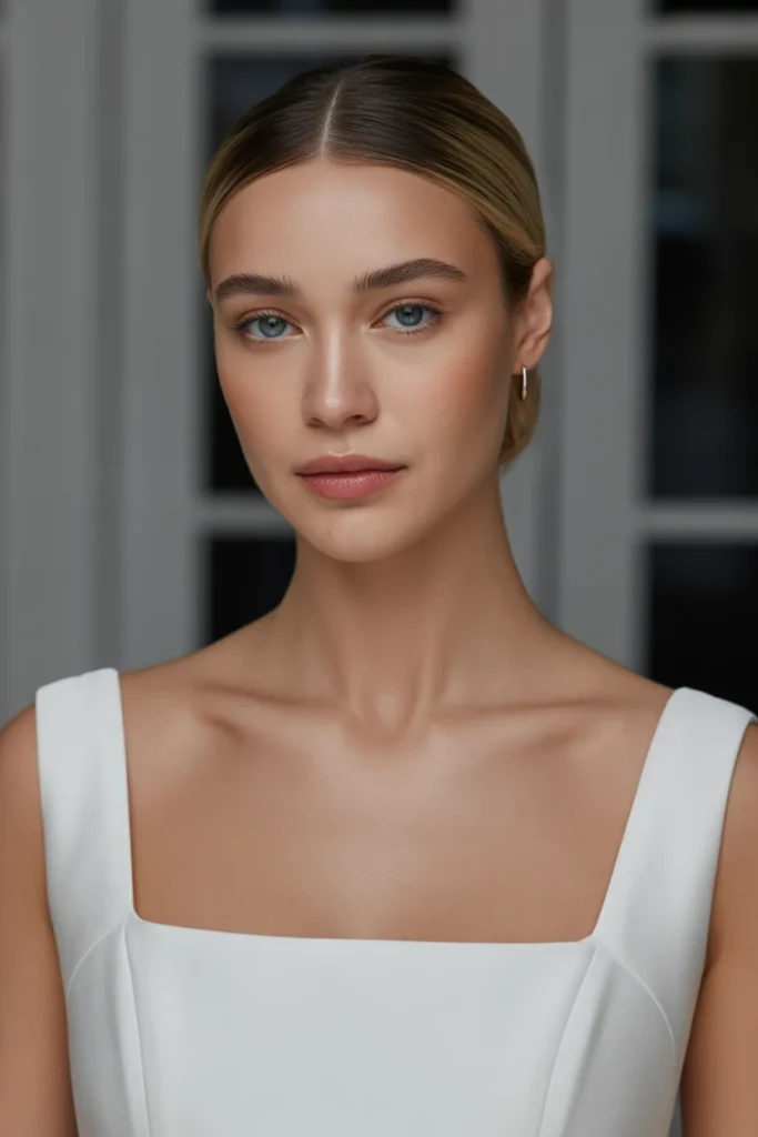 Sleek Low Knot with Middle Part