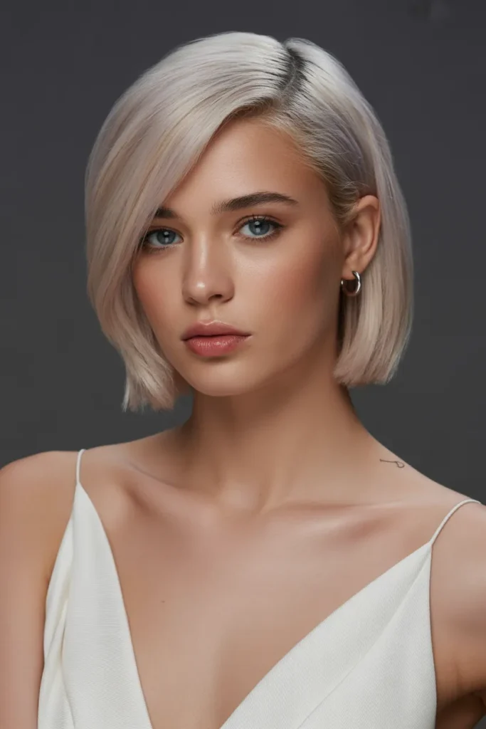 Sleek Side-Tucked Bob