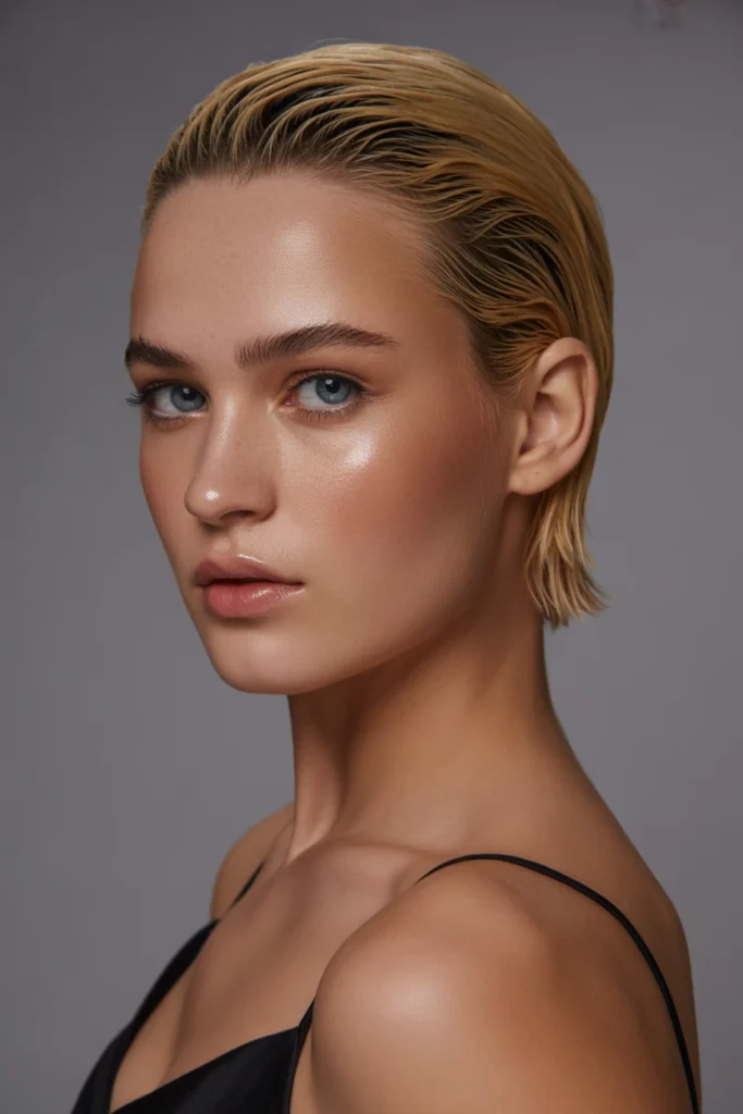 Slicked-Back Wet Look