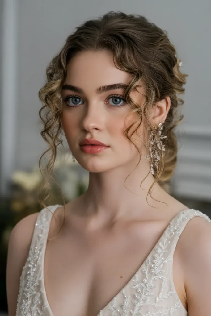 Soft Curly Half-Up Style