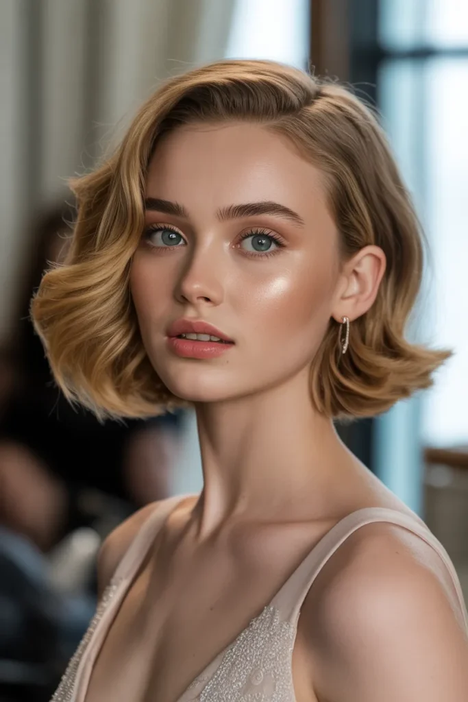 Soft Glam Waves for Short Hair