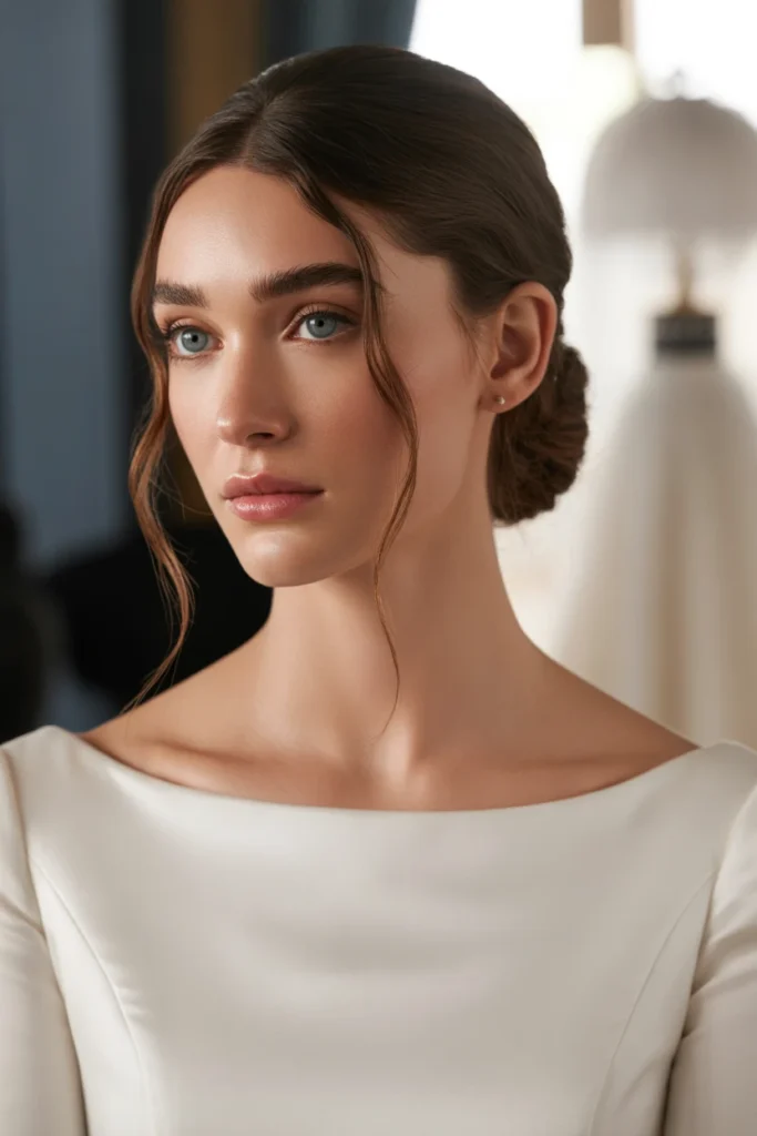 Soft Low Bun with Face-Framing Pieces