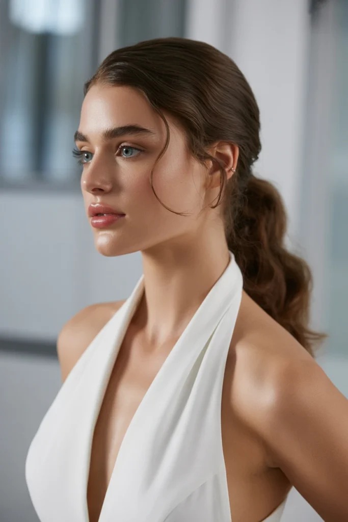 Soft Low Ponytail with Waves