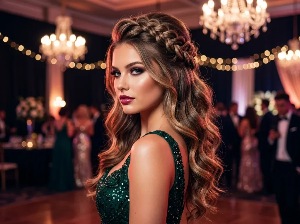 Statement Braided Half Up Style