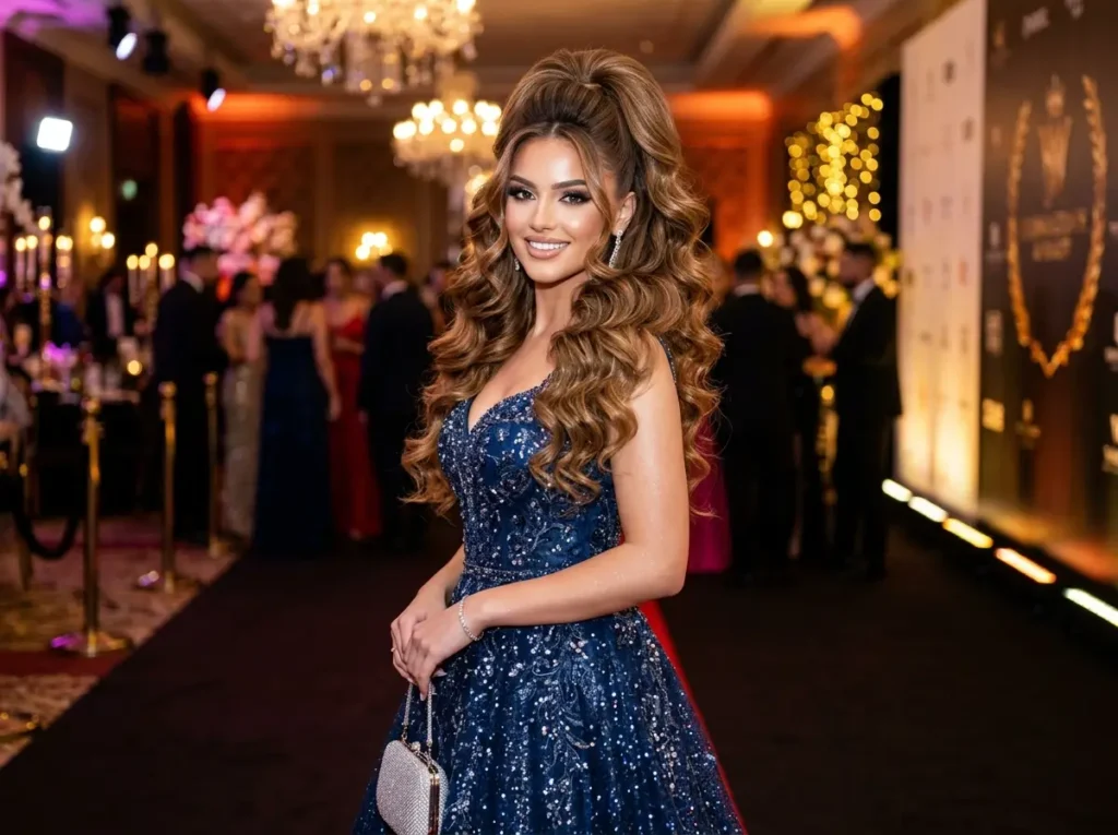 Statement Half Up Glam Curls