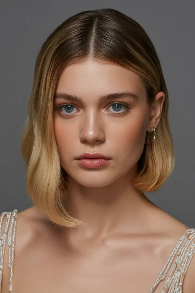 Straight Bob with Middle Part