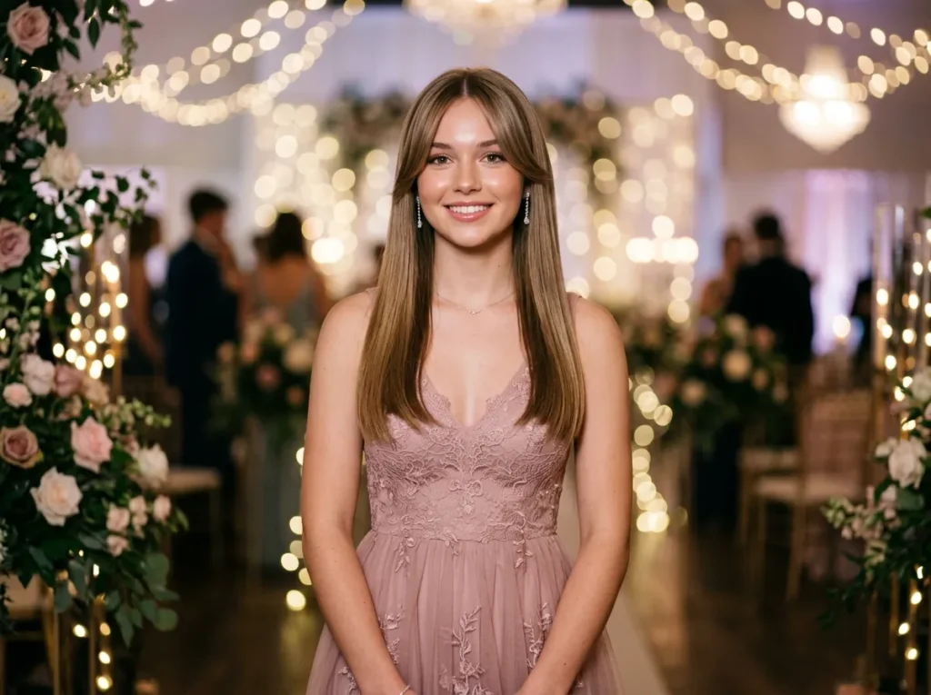 Straight Hair with Curtain Framing