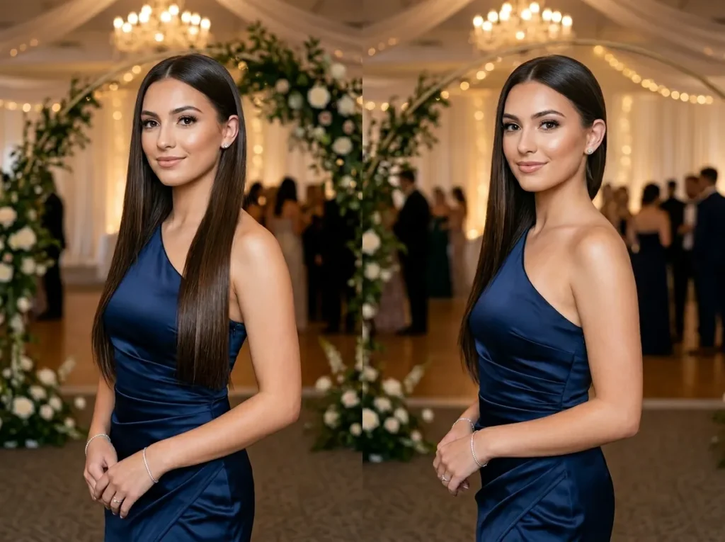 Straight Hair with Side Tuck