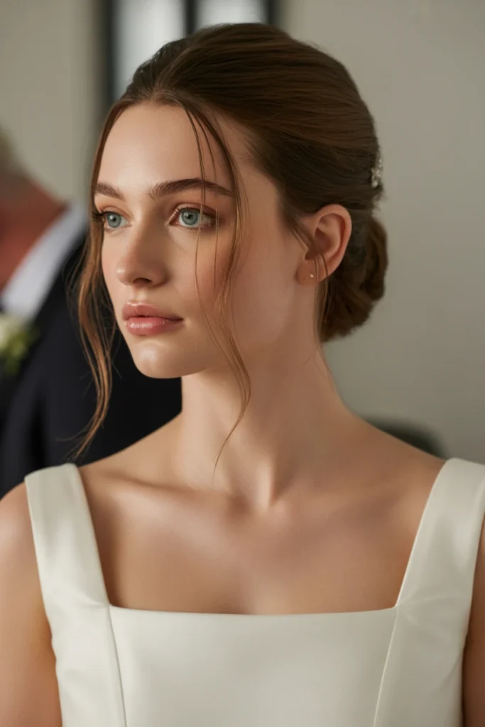 Textured Chignon with Face-Framing Pieces