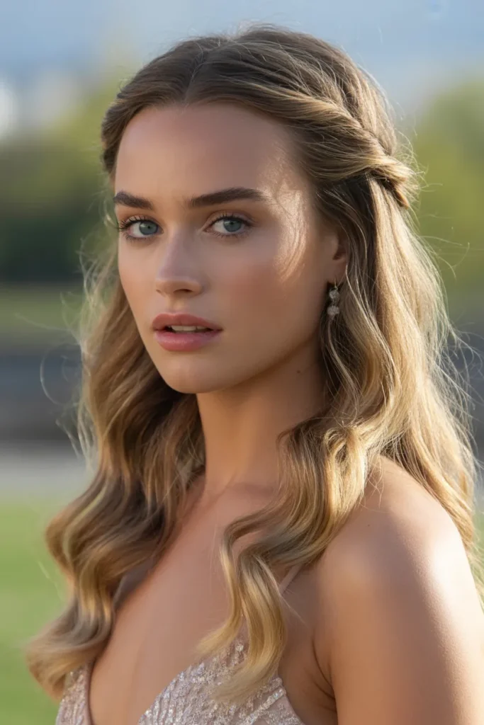 Twisted Crown Half-Up Style