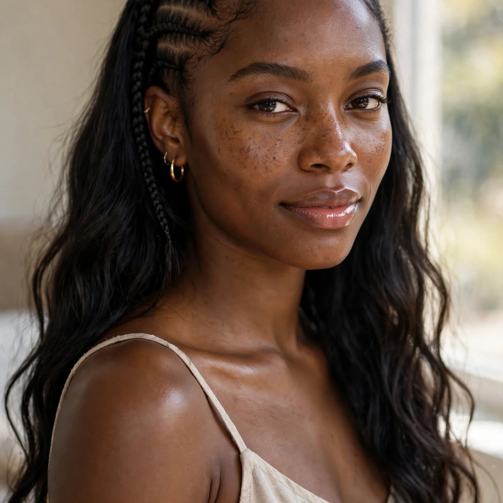 20 Anti-Frizz Hairstyles for Women That Stay Smooth in Humid Weather All Day: Cornrows with Loose Ends