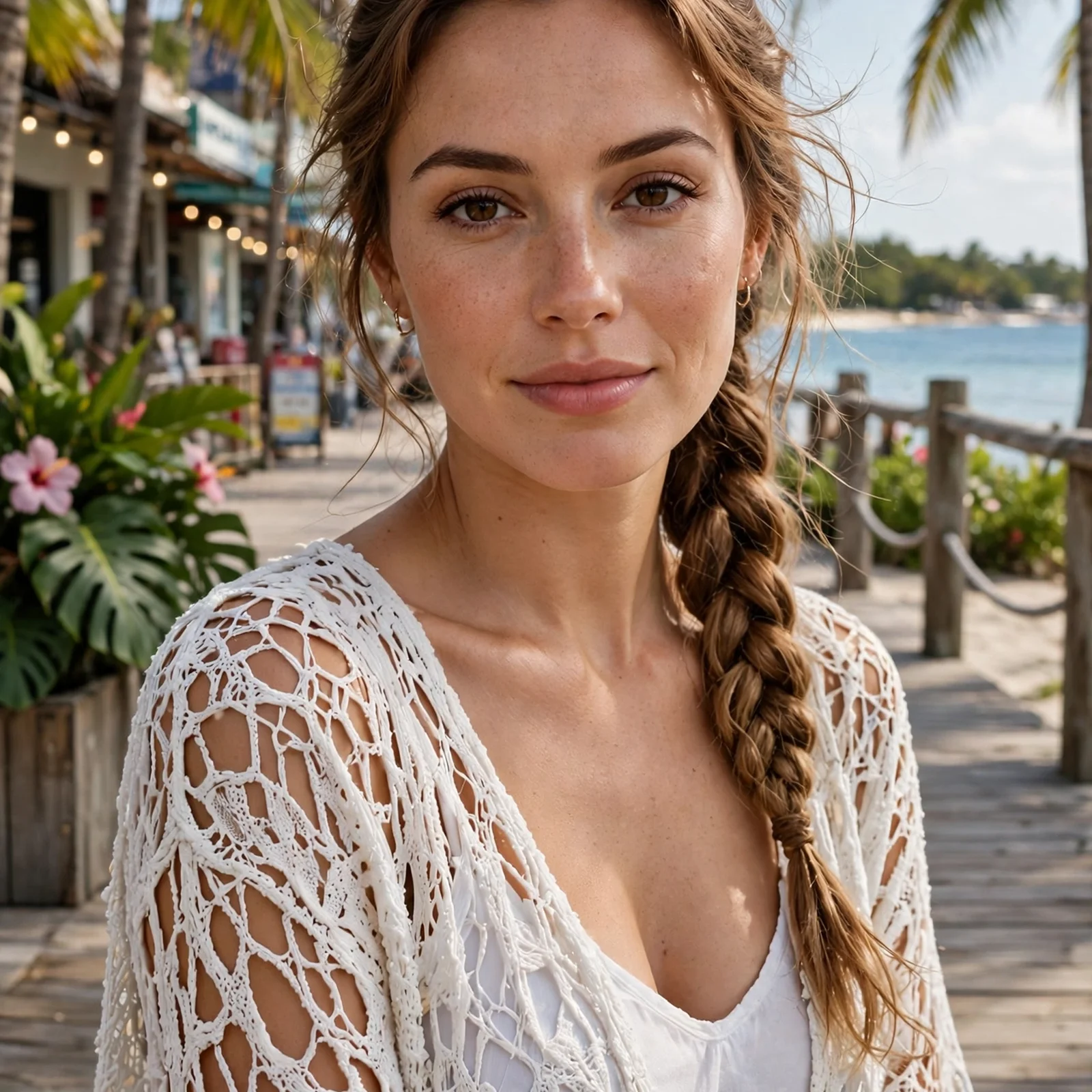 25 Beach Hairstyles for Women That Stay Neat in Wind & Humidity: Loose Rope Braid