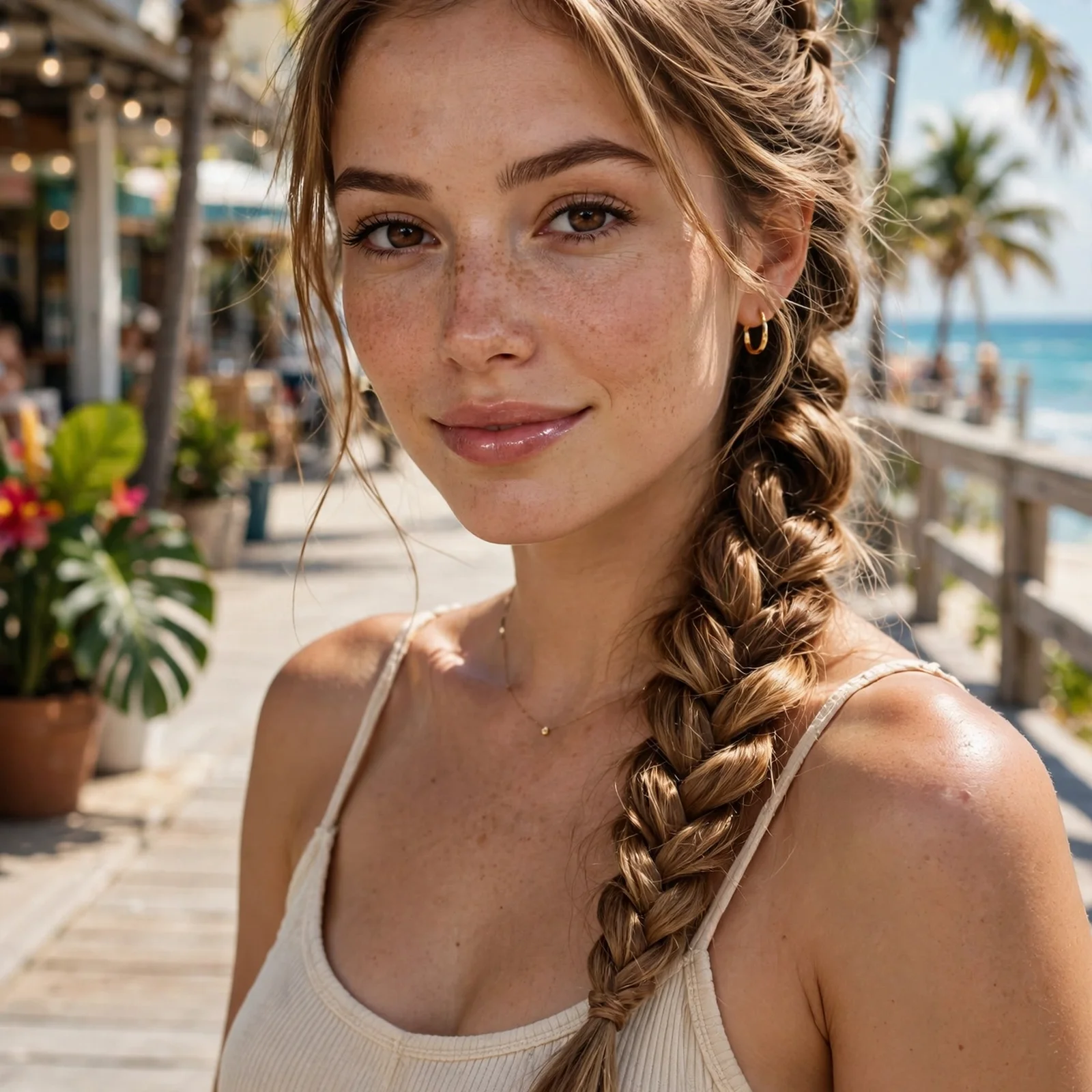 25 Beach Hairstyles for Women That Stay Neat in Wind & Humidity: Side Fishtail Braid