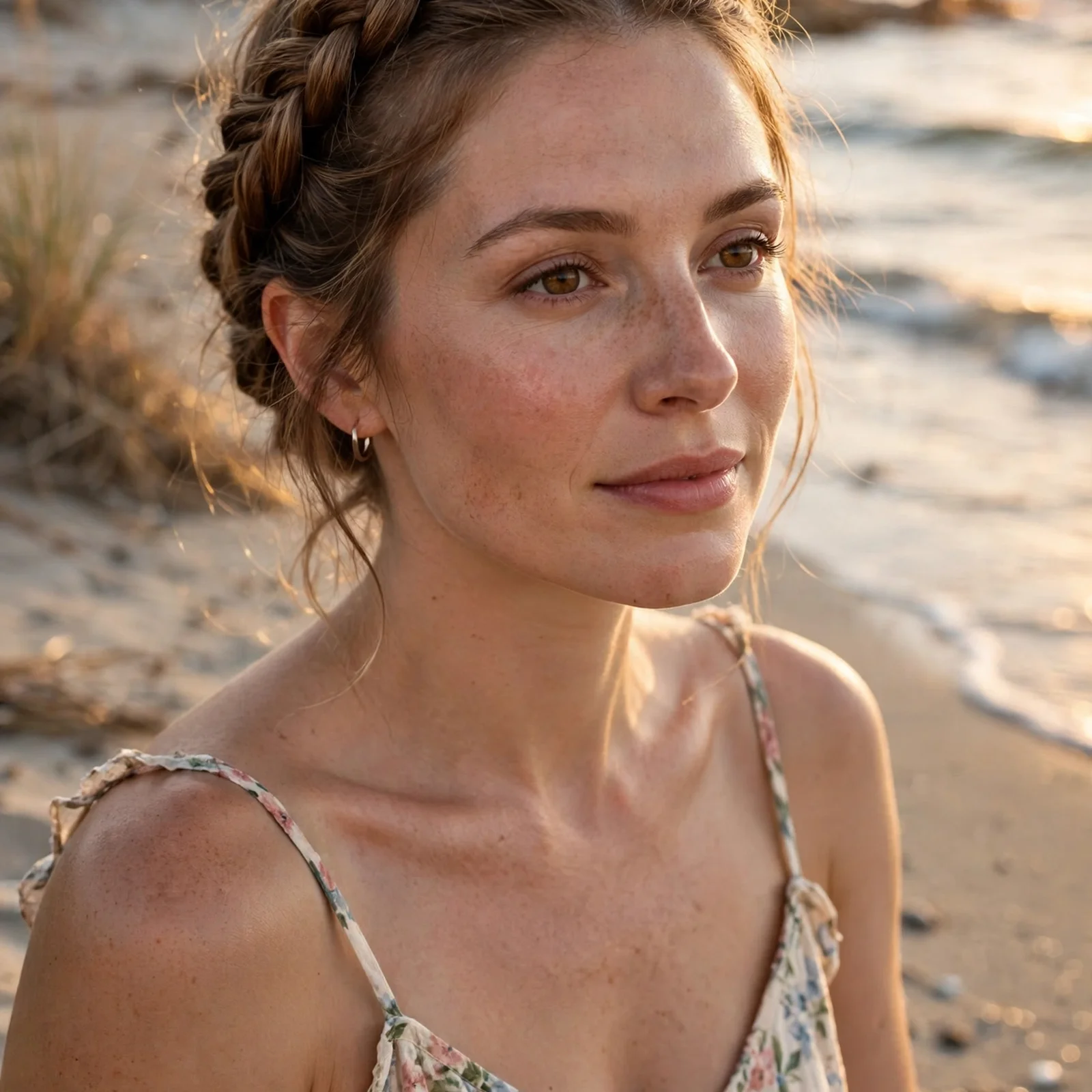 25 Beach Hairstyles for Women That Stay Neat in Wind & Humidity: Crown Braid Beach Style