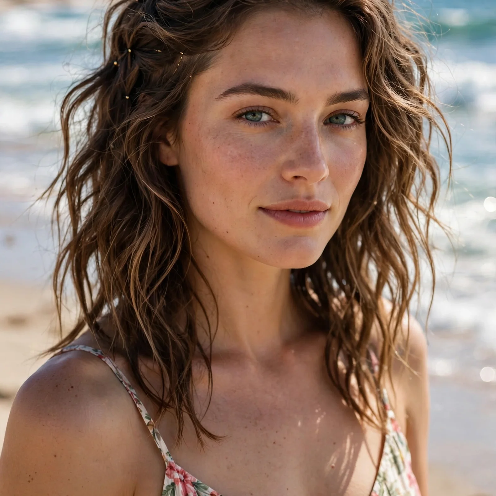 25 Beach Hairstyles for Women That Stay Neat in Wind & Humidity: Textured Beach Waves with Hidden Pins