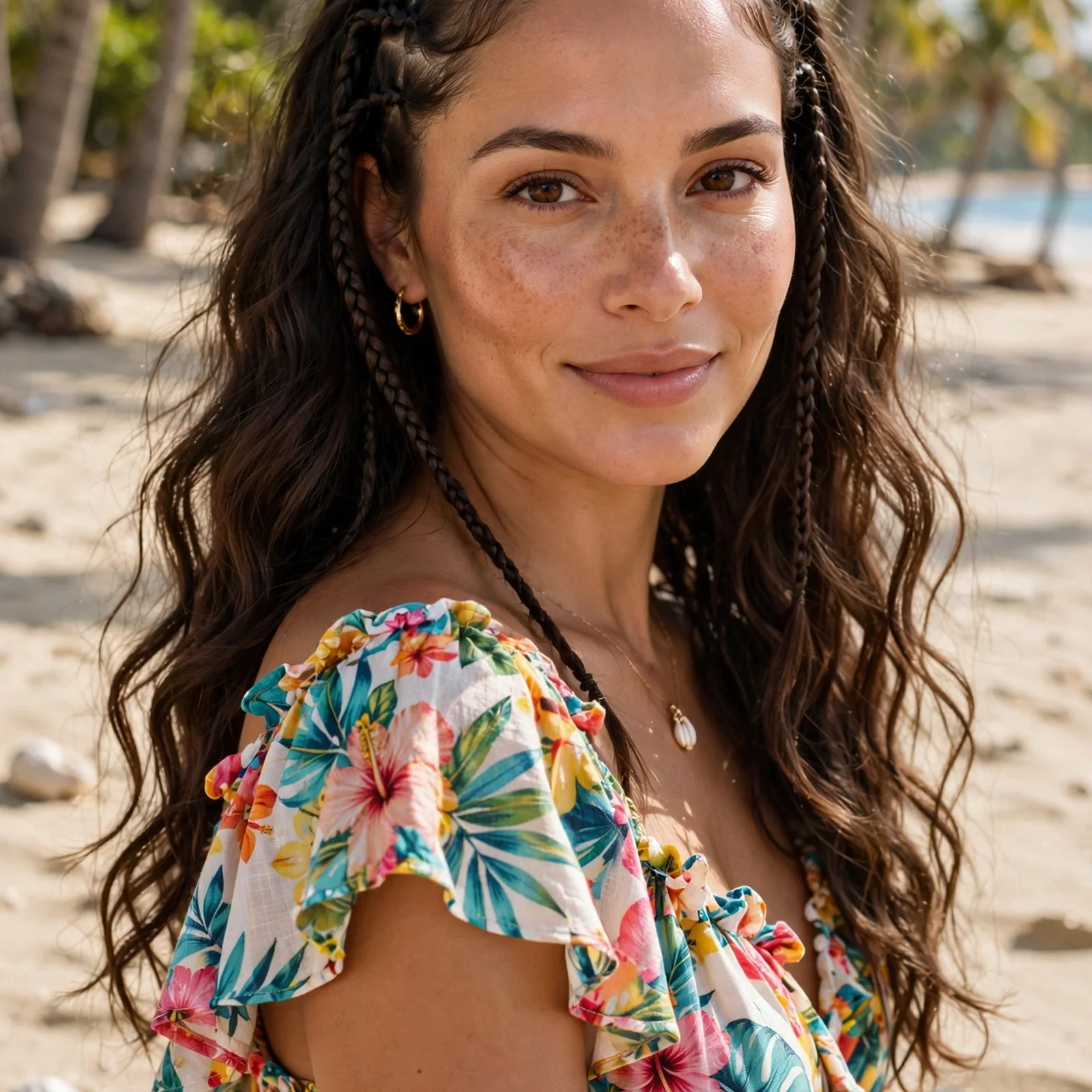 25 Beach Hairstyles for Women That Stay Neat in Wind & Humidity: Mini Braids with Loose Waves