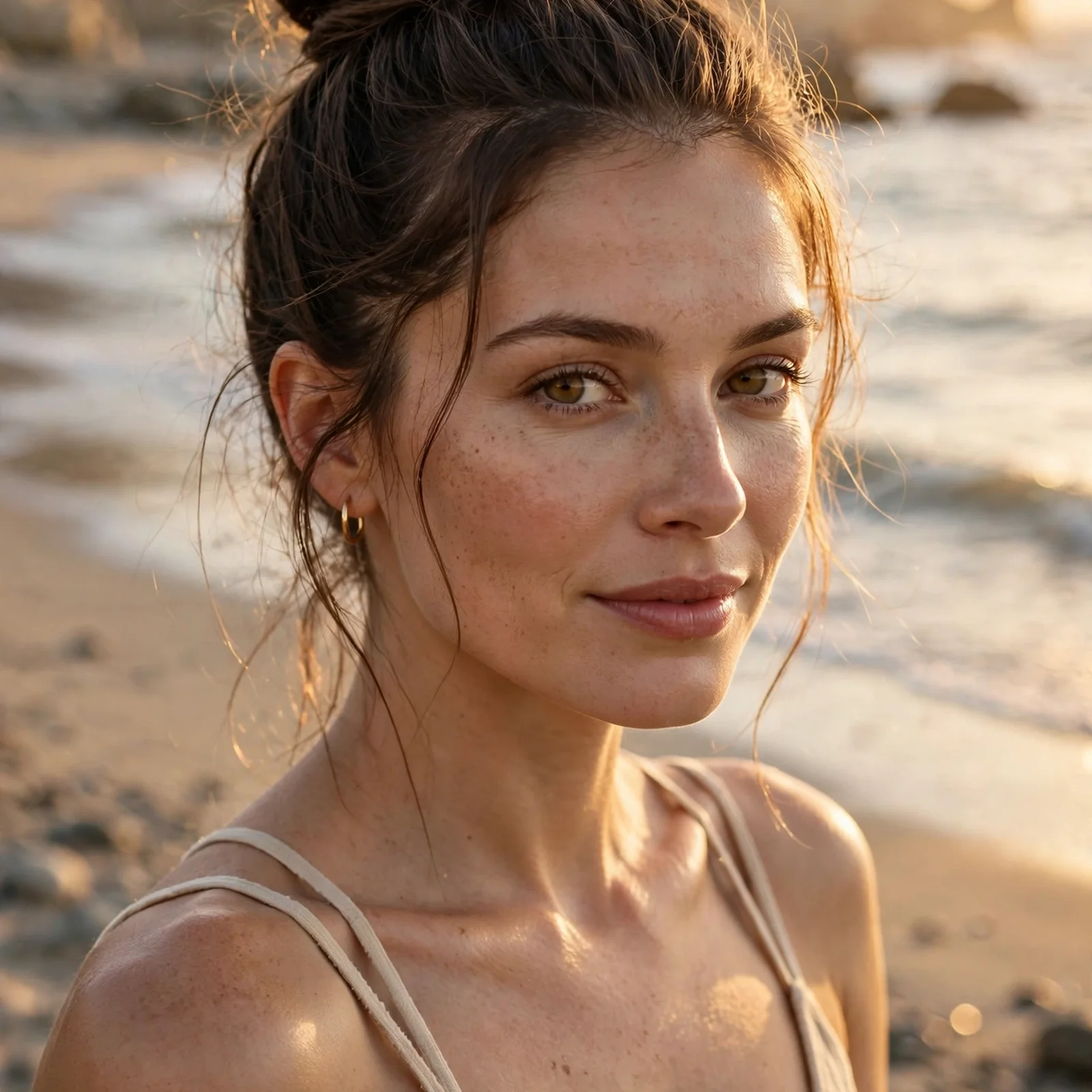 25 Beach Hairstyles for Women That Stay Neat in Wind & Humidity: High Twisted Bun