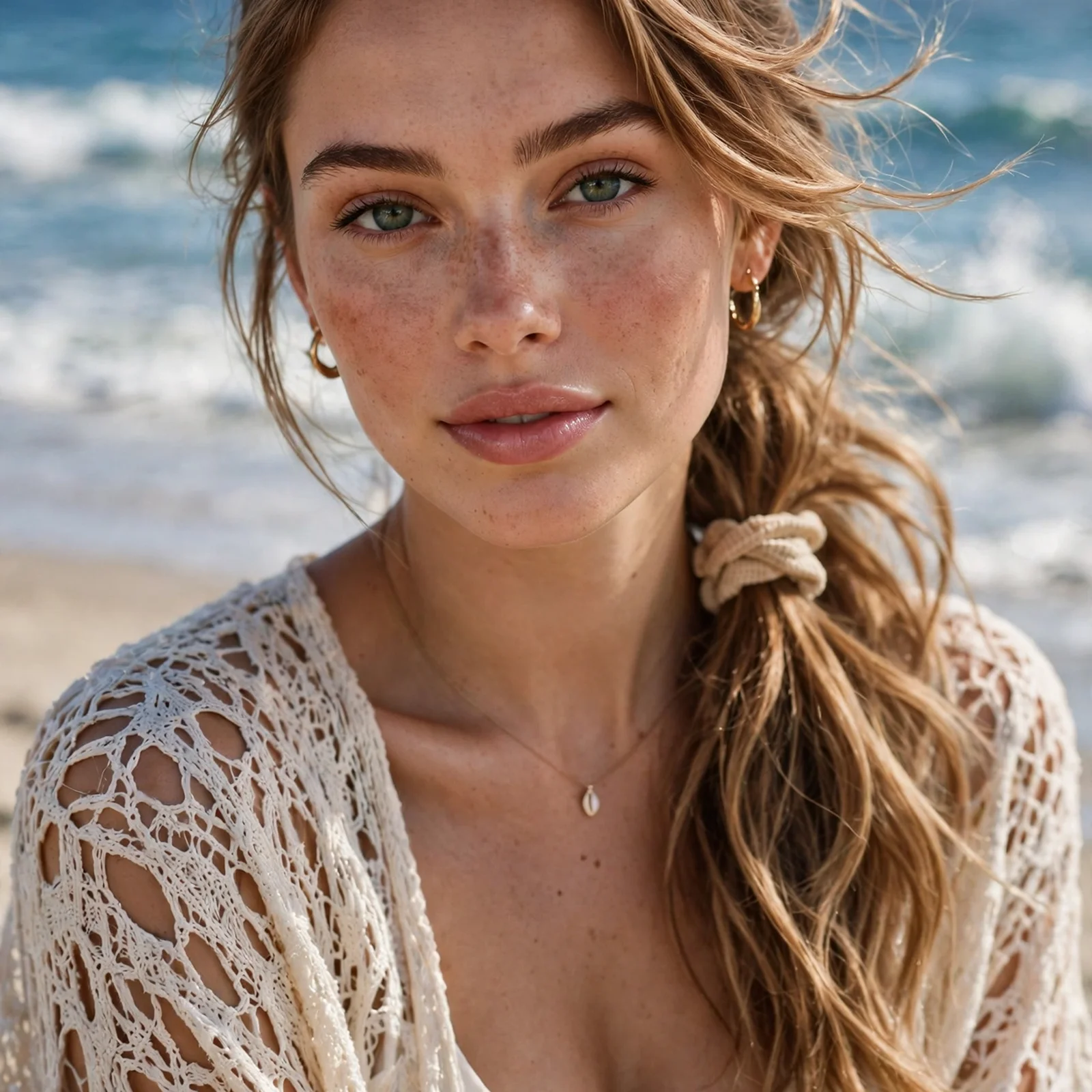 25 Beach Hairstyles for Women That Stay Neat in Wind & Humidity: Side-Swept Beach Ponytail