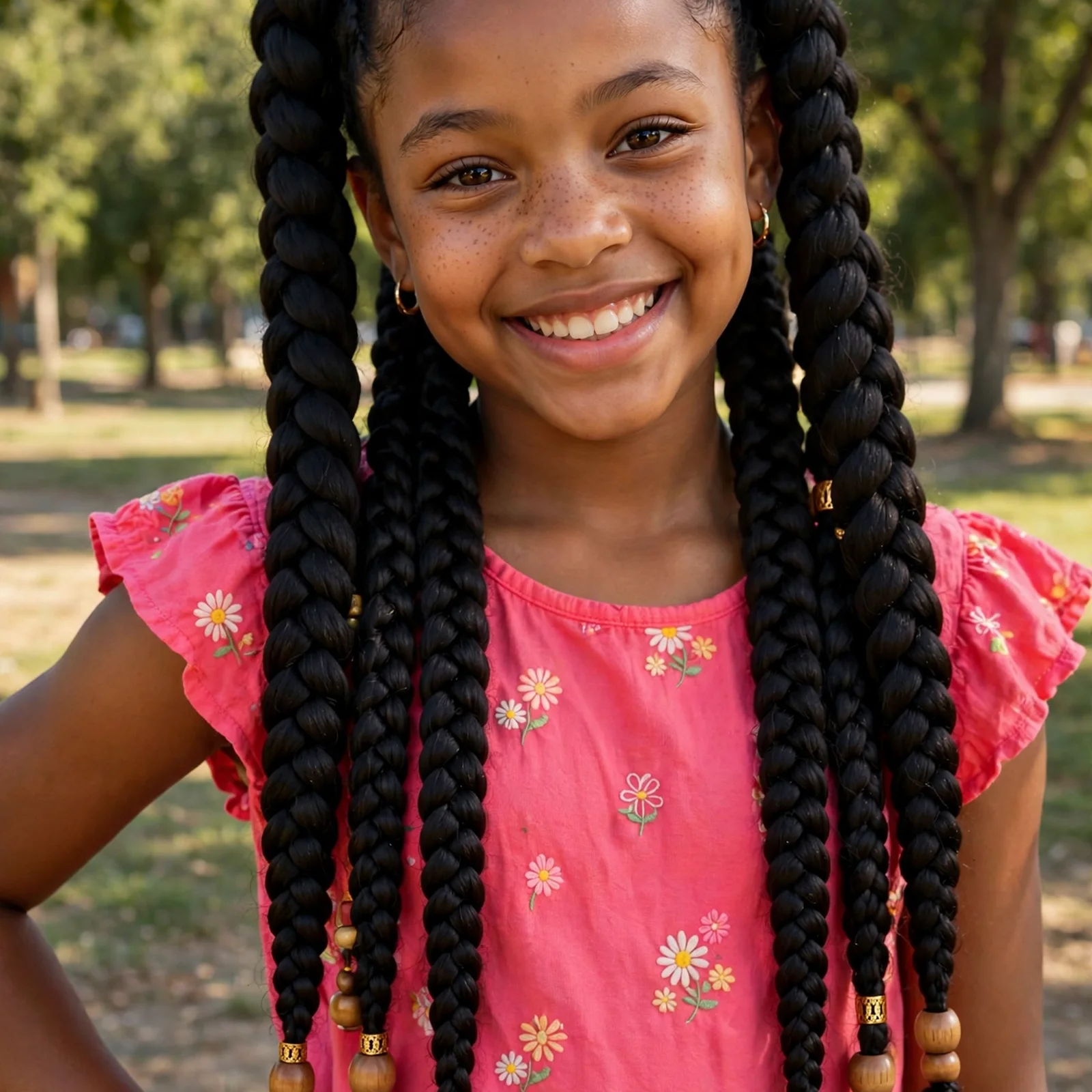 20 Adorable Black Kids Braids Hairstyles for Little Girls In 2026: Jumbo Knotless Braids