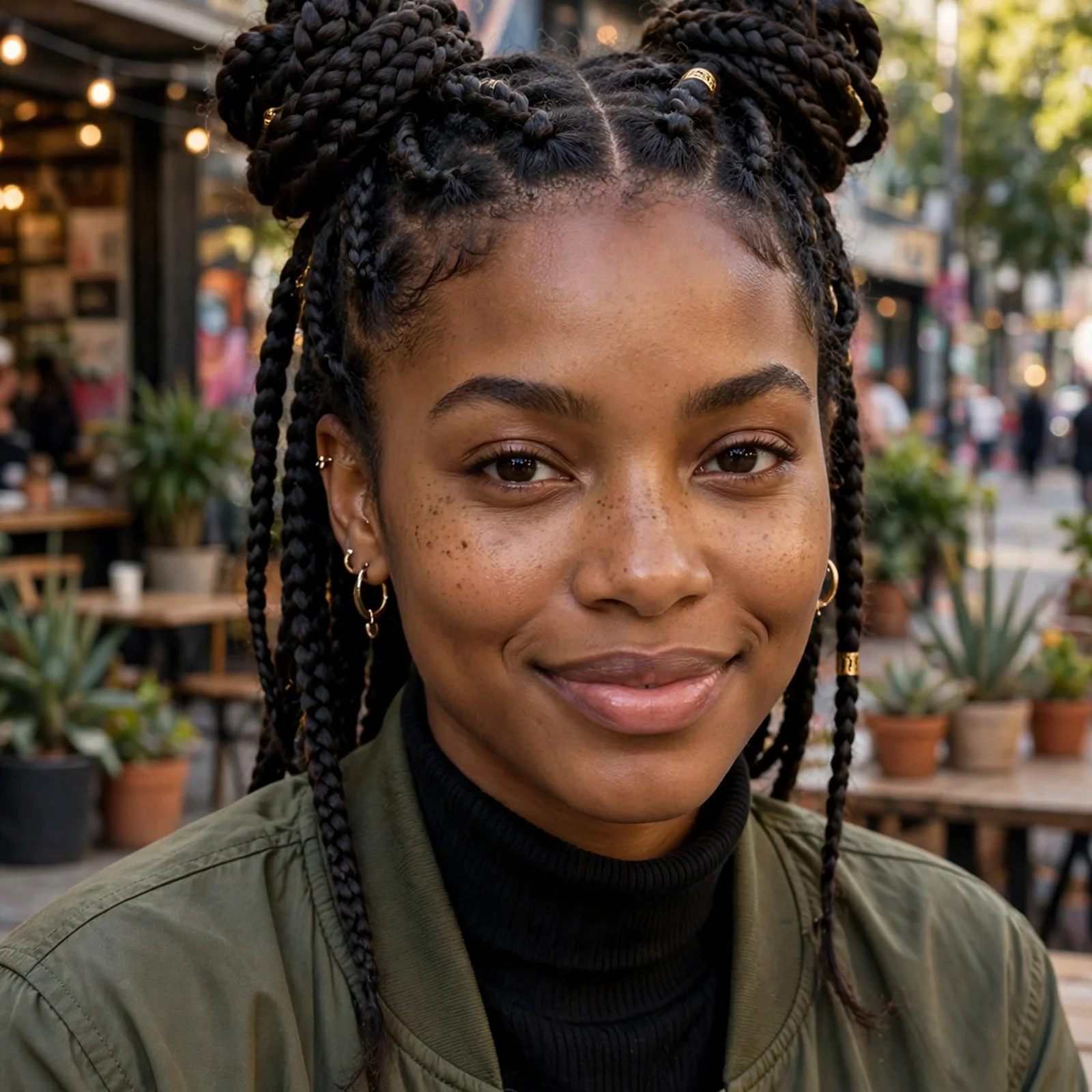 20 Stunning Box Braids Hairstyles for Women You'll Want to Try in 2026: Double Bun Box Braids
