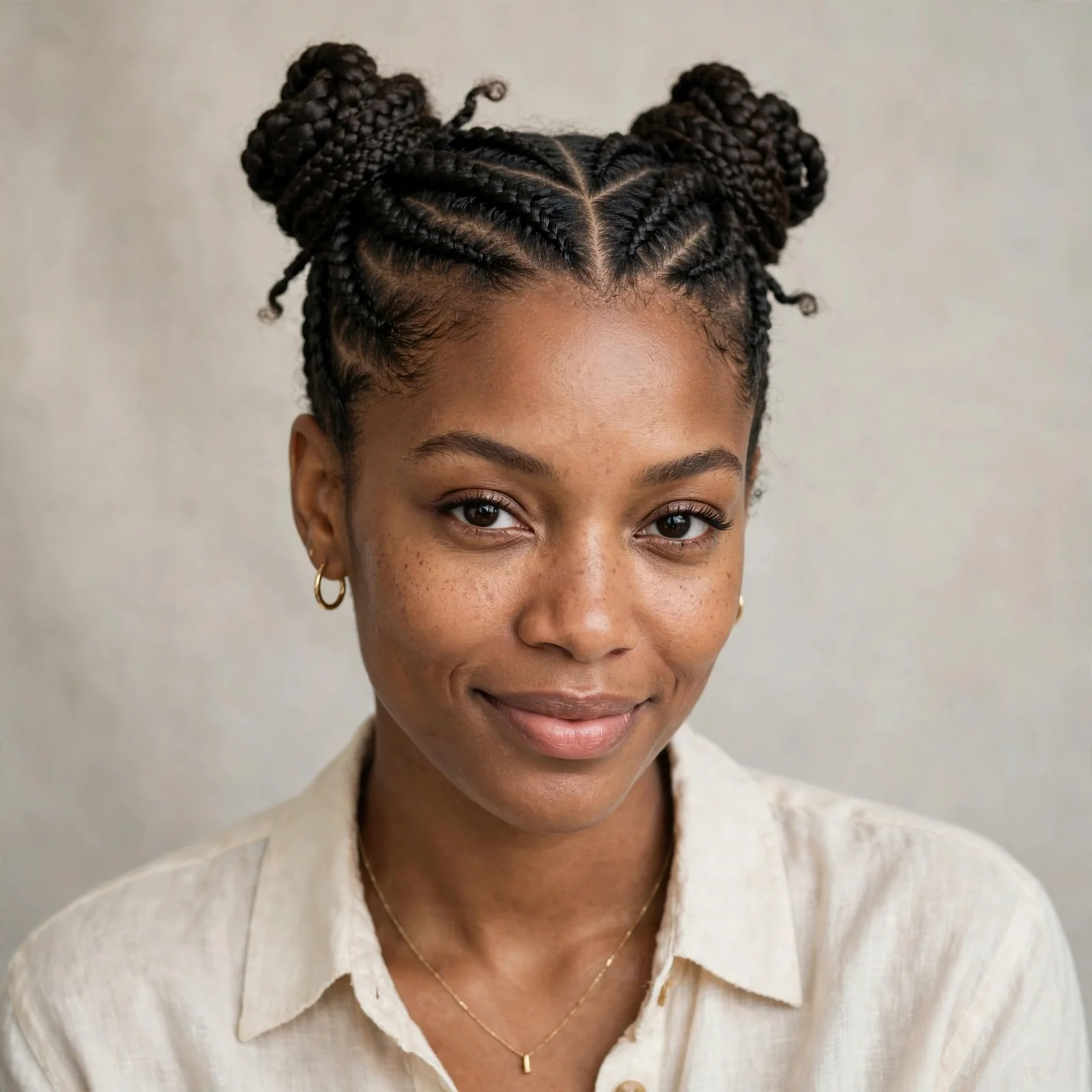 20 Gorgeous Cornrow Hairstyles for Black Women That Slay in 2026: Double Bun Cornrows