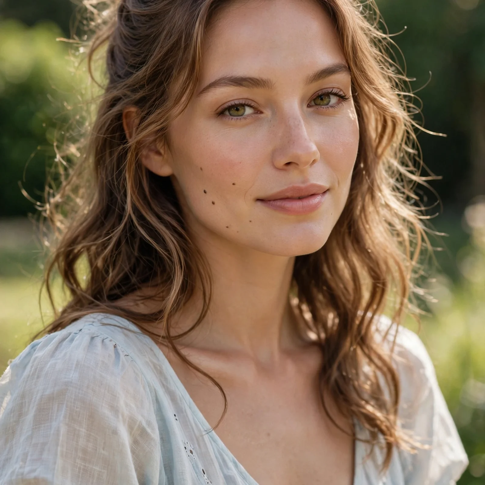 20 Defined Hairstyles for Wavy Hair Women That Stay Effortless in Summer: Soft Wavy Half-Up Bun