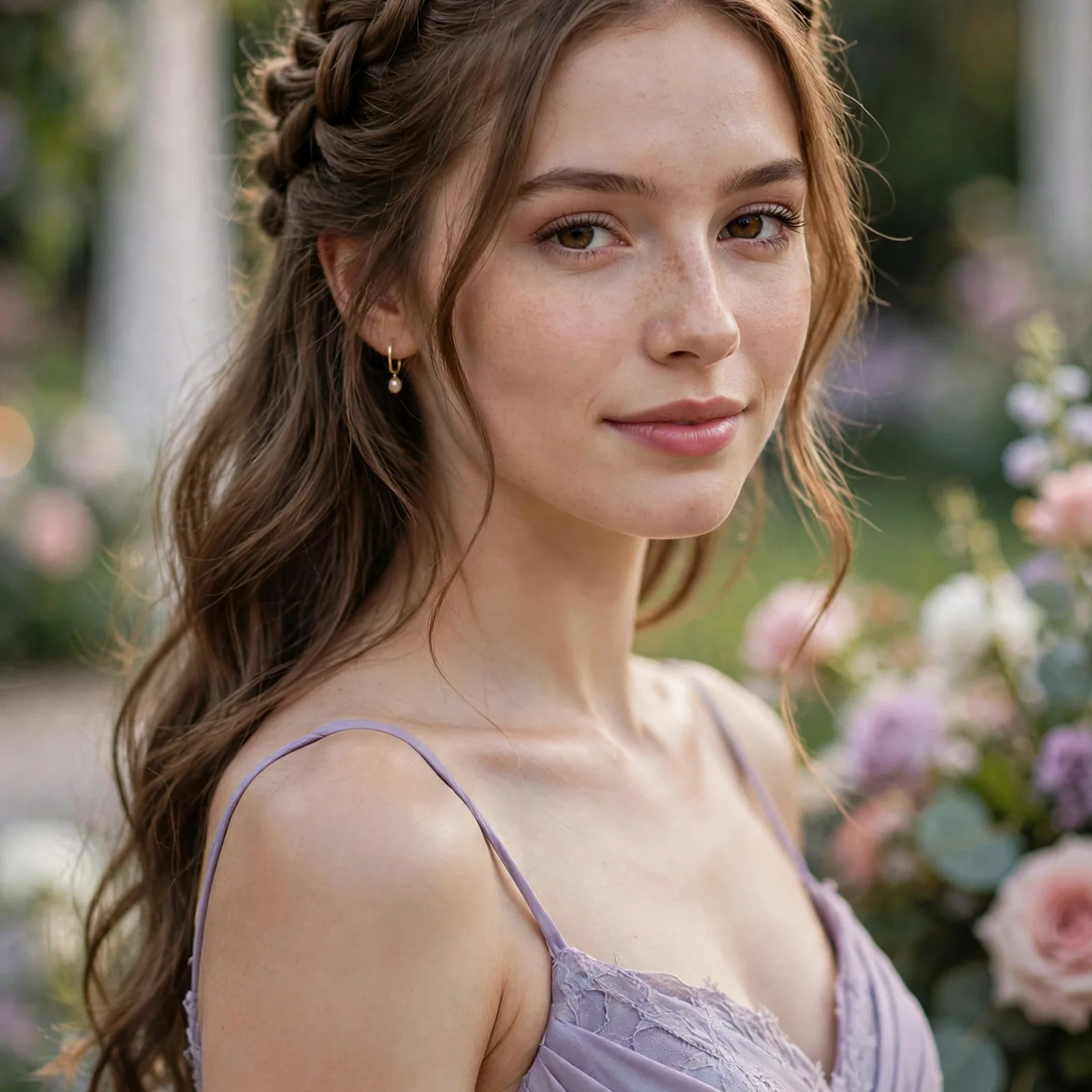 15 Elegant Bridesmaid Hairstyles That Complement Every Dress in 2026: Half-Up Twisted Crown