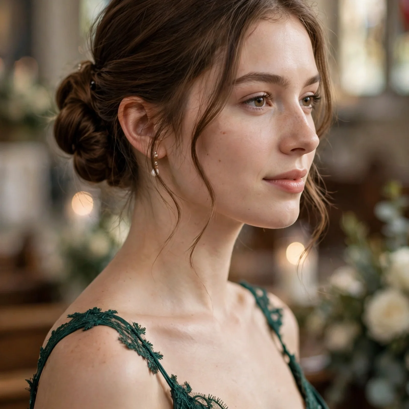 15 Elegant Bridesmaid Hairstyles That Complement Every Dress in 2026: Low Knot Bun