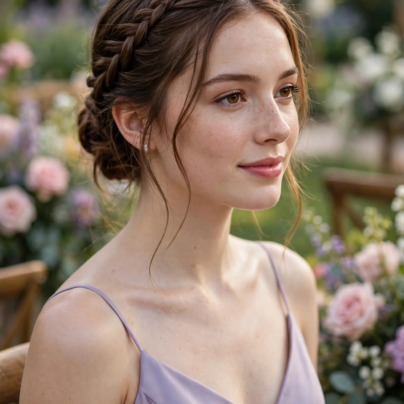 15 Elegant Bridesmaid Hairstyles That Complement Every Dress in 2026: Side Braid into Bun