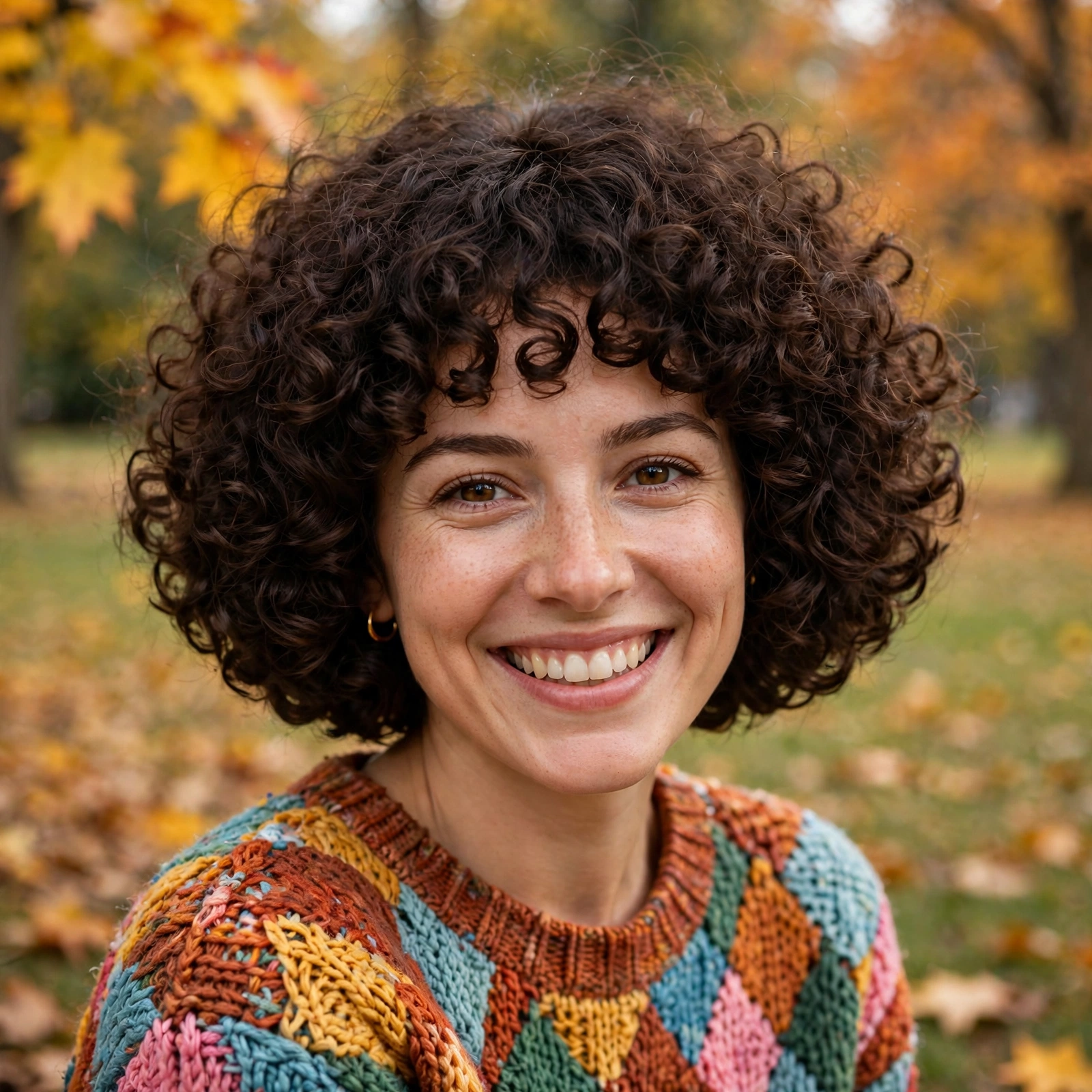 Curly Bob with Rounded Shape