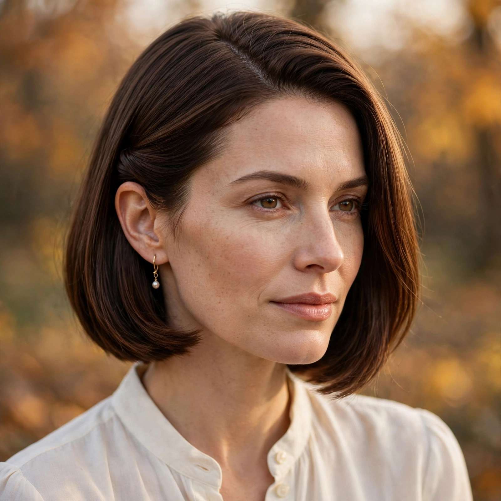 Side-Parted Bob with Tucked Side