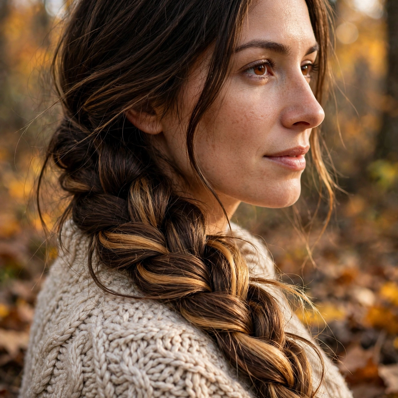 Fall Braided Hairstyles for Women: The Chunky Side Braid
